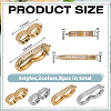 8Ocs 4 Styles Brass Rhinestone Peanut Twister Clasps KK-DR0001-58-2