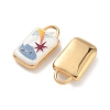304 Stainless Steel Enamel Pendants STAS-F360-10G-01-2