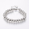 Tarnish Resistant 304 Stainless Steel Bracelets with 201 Stainless Round Beads BJEW-I238-01B-1