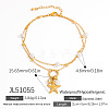 Summer Beach 304 Stainless Steel Pave Clear  Cubic Zirconia & White Round Plastic Pearl Charm Double Layer Anklets FS-WG119D8-02-2