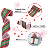 2Rolls 2 Styles Stripe Pattern Printed Polyester Grosgrain Ribbon OCOR-TA0001-37J-11