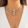 Brass Box Chains Multi-strand Necklaces NJEW-C040-01B-2