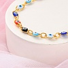 Evil Eye Brass Link Bracelets for Woamn BJEW-S157-05G-2