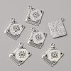 50Pcs Tibetan Style Alloy Pendant Rhinestone Settings TIBEP-WH0004-12-2
