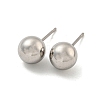 Tarnish Resistant 304 Stainless Steel with 201 Stainless Steel Smooth Round Ball Stud Earring Findings STAS-O004-08F-P-1