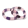 Natural Amethyst & Rose Quartz Bead Stretch Bracelets for Women Men BJEW-C097-02A-17-1