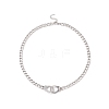 Non-Tarnish 304 Stainless Steel Handcuff Pendant Neckkace with Curb Chains for Men Women NJEW-TA00038-1