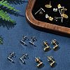16Pcs 2 Colors 201 Stainless Steel Stud Earring Findings with Hole EJEW-FS0001-19-8