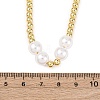 Brass & ABS Imitation Pearl Round Beaded Adjustable Slider Necklaces BJEW-H209-02G-5