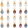 60Pcs 10 Color Glass Pendants PALLOY-AB00260-1