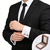 Wood Cuff-link Gift Storage Magnetic Boxes CON-WH0089-265B-7