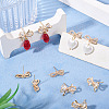 4 Pairs 2 Styles Brass Micro Pave Clear Cubic Zirconia Stud Earring Findings KK-TA0002-63-8