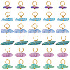 30Pcs 6 Styles Electroplated Natural Quartz Crystal Pendants PALLOY-TAC0225-2