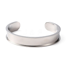 Stainless Steel Grooved Bangles DIY-WH0304-370P