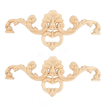 Natural Solid Wood Carved Onlay Applique Craft WOOD-FH0001-24