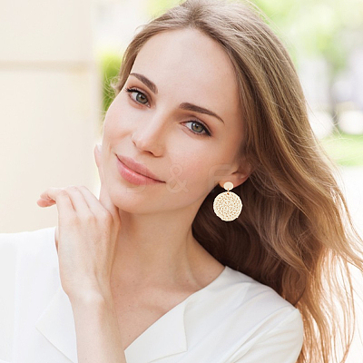 6 Pairs 6 Style Monstera Leaf & Circle Ring Acrylic Stud Earrings with Iron Pins EJEW-AN0001-17-1