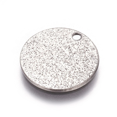 Tarnish Resistant 304 Stainless Steel Textured Pendants STAS-I098-01-15mm-P-1