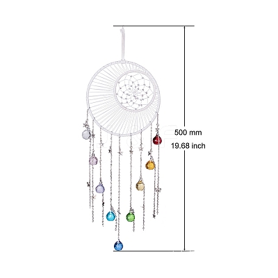 Woven Web/Net with Glass Round Pendant Decorations PW-WG61351-04-1