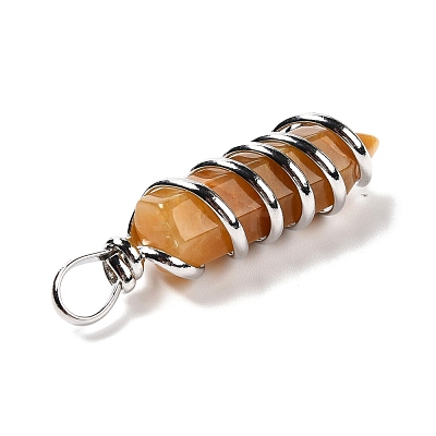 Natural Yellow Aventurine Big Pointed Pendants G-I322-05P-07-1
