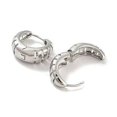 Rack Plating Brass Thick Hoop Earrings for Women EJEW-G363-07P-1