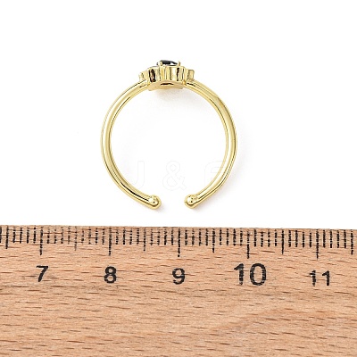 Brass Micro Pave Cubic Zirconia Cuff Open Rings RJEW-Z126-01G-1