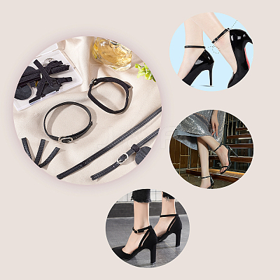AHADEMAKER 4 Sets 2 Style PU Leather Cloth High-heeled Shoelaces Kit AJEW-GA0004-24-1