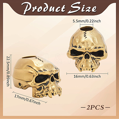 2Pcs Brass European Beads KK-PH0013-56AG-1