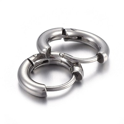 Tarnish Resistant 202 Stainless Steel Huggie Hoop Earrings EJEW-L205-02F-P-1