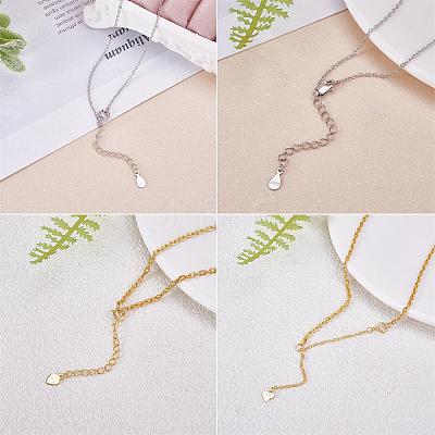 8 Pieces No Buckle Extension Chain Sterling Silver Extender Chains Necklace Bracelet Anklet Removable Chain Extenders Charms for DIY Jewelry Making Accessories JX629A-1
