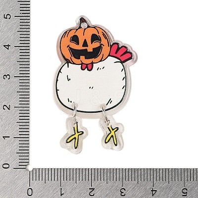 Halloween Theme Opaque Printed Acrylic Pendants SACR-S034-12A-1
