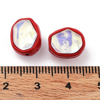 Spray Painted Alloy Bead PALLOY-H134-26B-1