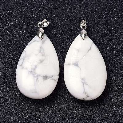 Natural Howlite Pendants G-D084-01P-B16-1