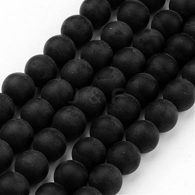 Frosted Glass Bead Strands GLAA-G016-6mm-02-1