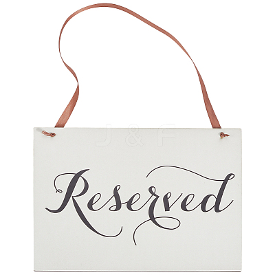 Rectangle Wood Reserved Hanging Sign Decorations DJEW-WH20005-02B-1