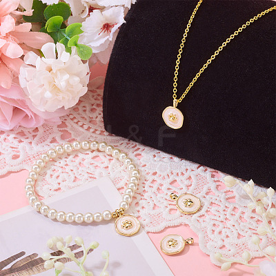 2Pcs Brass Enamel Pendants KK-TADJ0001-15B-1