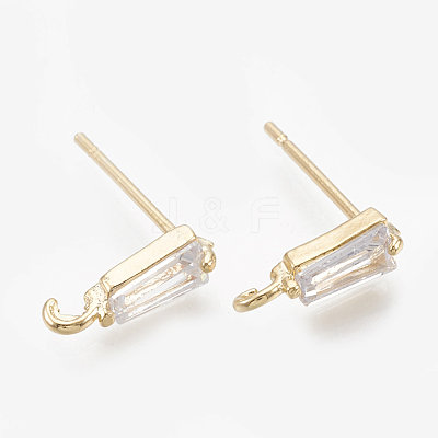 Brass Stud Earring Findings X-KK-S348-118-1