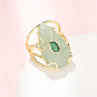 Natural Green Aventurine Cuff Rings GG-CBA5FCC-03G-02-1