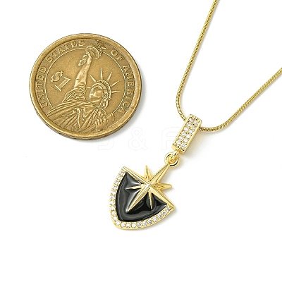 304 Stainless Steel & Rhinestone & Enamel Pendant Necklaces for Women NJEW-G157-03G-1
