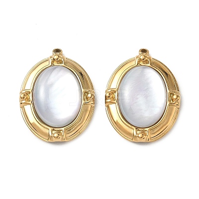 Natural Freshwater Shell Pendants STAS-G397-24G-01-1