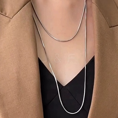 1.6MM 304 Stainless Steel Snake Chain Long Necklaces NJEW-A049-02P-1
