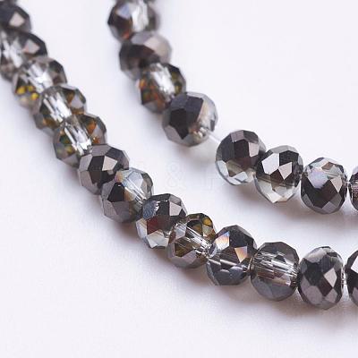Electroplate Glass Faceted Rondelle Beads Strands EGLA-D020-3x2mm-12-1