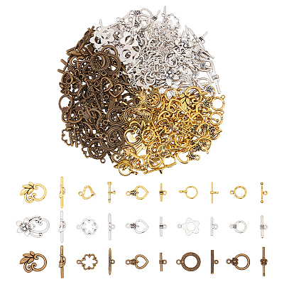 150Pcs 15 Styles Brass Toggle Clasps KK-ME0003-87-1