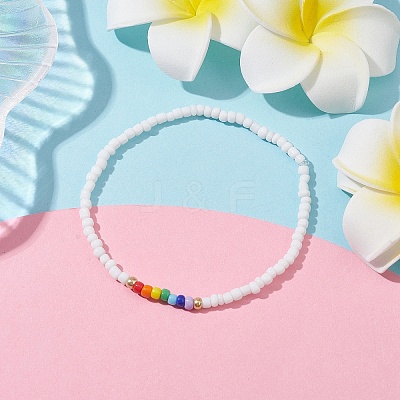 Glass Seed Beaded Stretch Bracelets BJEW-JB09976-1