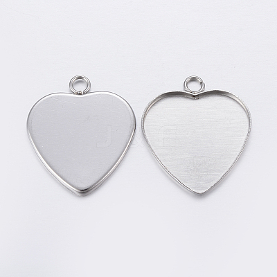 Tarnish Resistant 201 Stainless Steel Pendant Cabochon Settings STAS-P198-13A-1