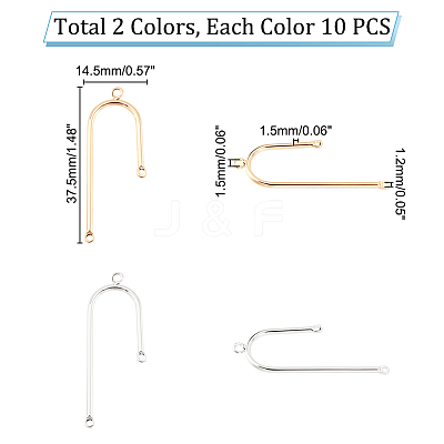 20Pcs 2 Colors Rack Plating Brass Pendants KK-PH0009-42-1