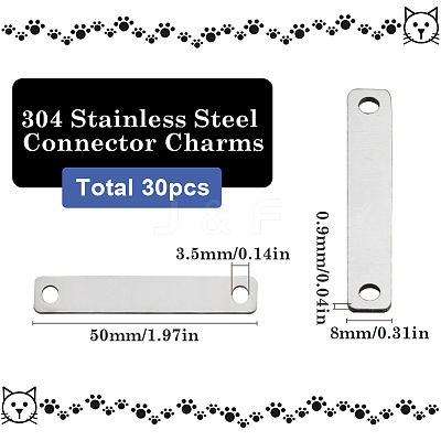 304 Stainless Steel Connector Charms STAS-SC0008-98P-01-1