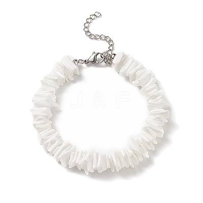 Natural Shell Fragment Irregular Beaded Bracelet & Necklace & Anklet SJEW-JS01264-1