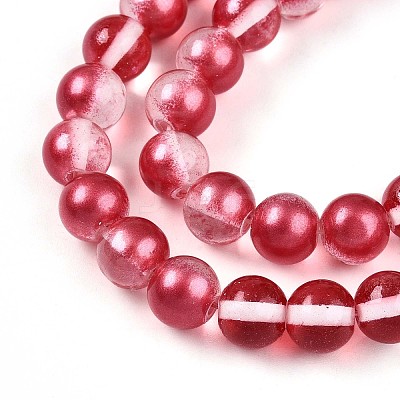 Baking Paint Transparent Glass Beads X1-DGLA-N011-8mm-06-1