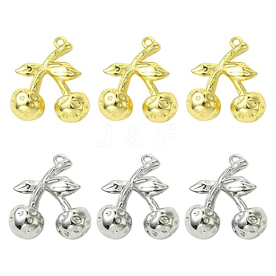 6Pcs 2 Colors Brass Pendants KK-CJ0003-12-1