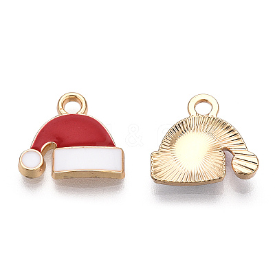 Golden Plated Alloy Enamel Charms X-ENAM-T009-96-RS-1